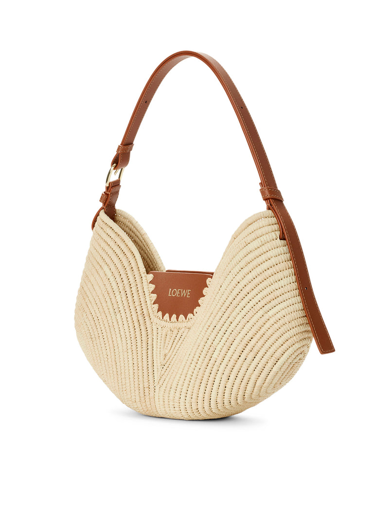 LOEWE MEDIUM SWING BAG IN RAFFIA AND CALFSKIN