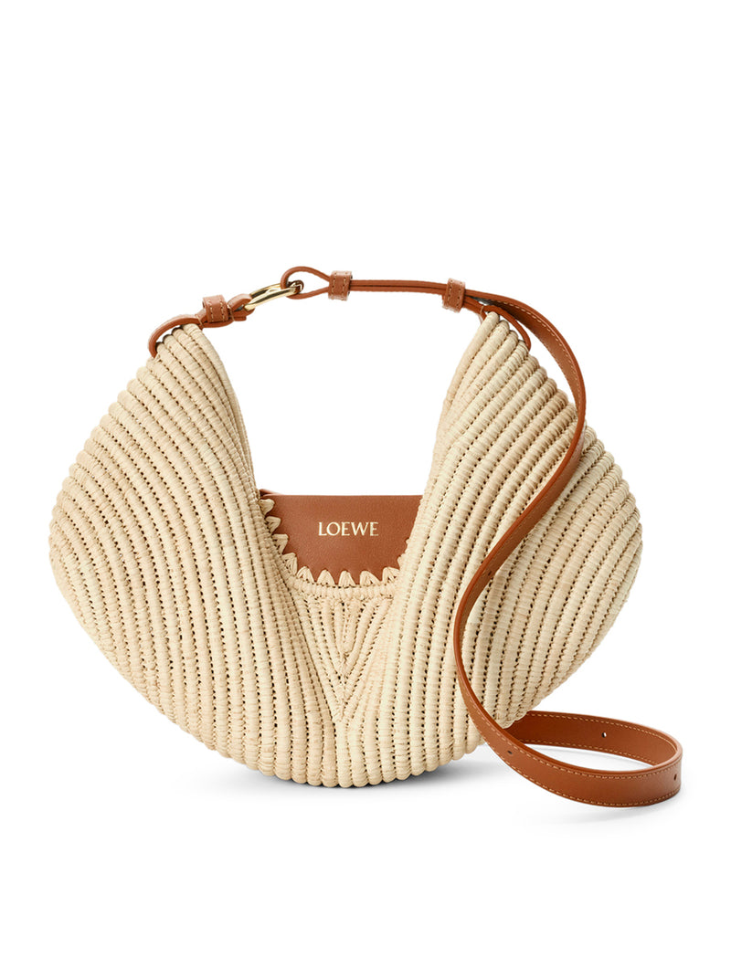 LOEWE MEDIUM SWING BAG IN RAFFIA AND CALFSKIN