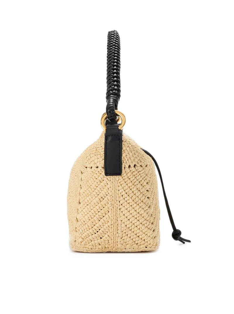 CALA MINI BAG IN CALFSKIN AND RAFFIA
