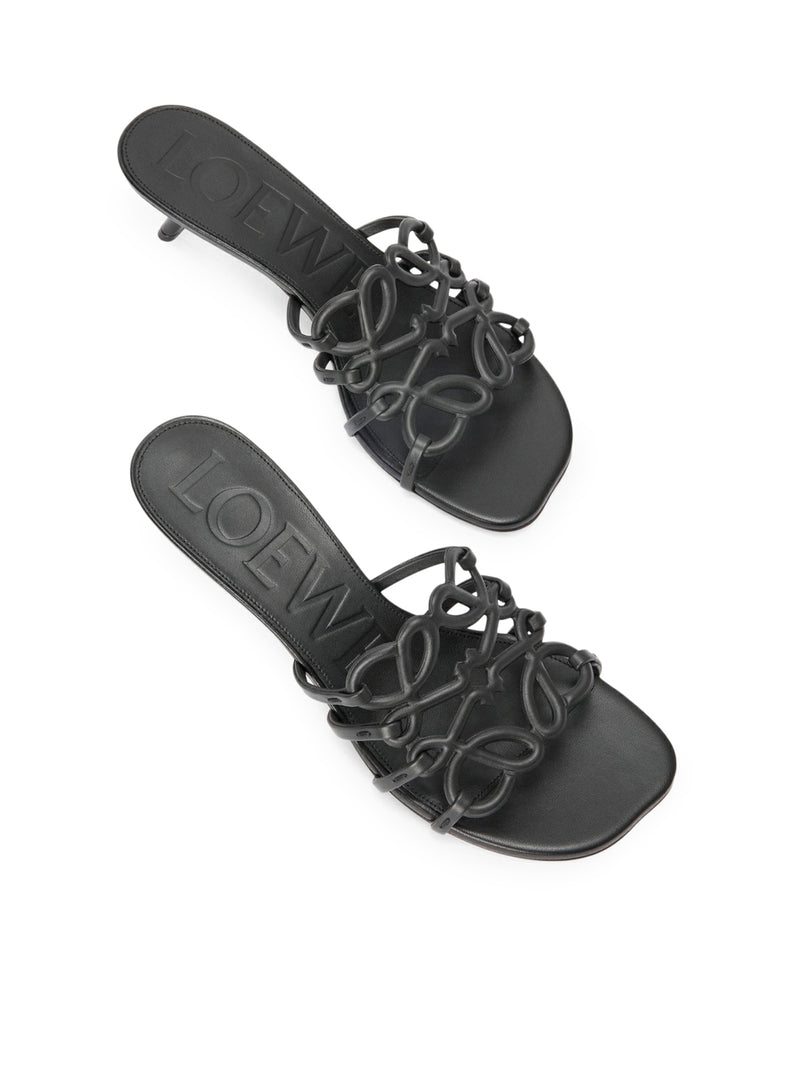 PETAL ANAGRAM SLIDE IN SOFT CALFSKIN