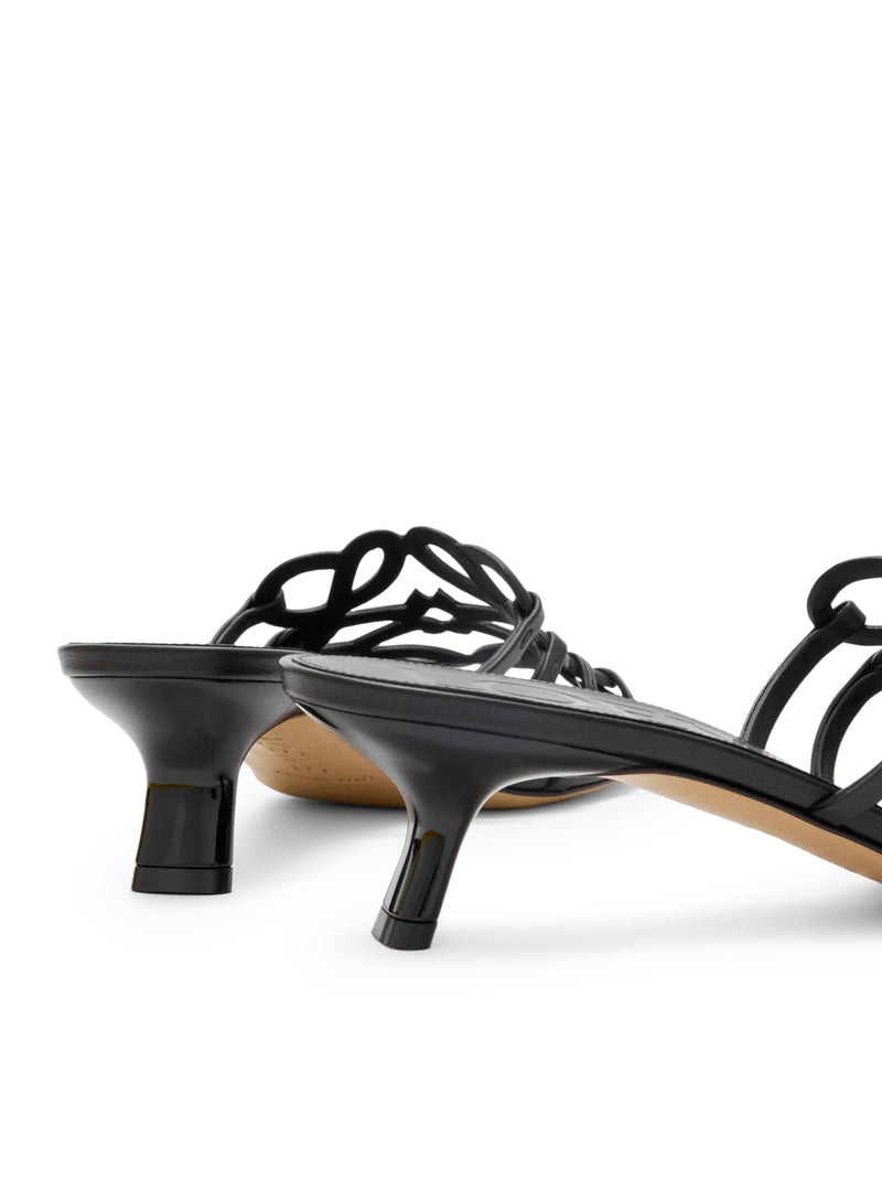 PETAL ANAGRAM SLIDE IN SOFT CALFSKIN