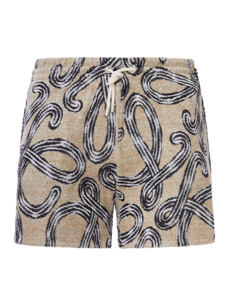 TERRY SHORTS WITH ALL-OVER ANAGRAM