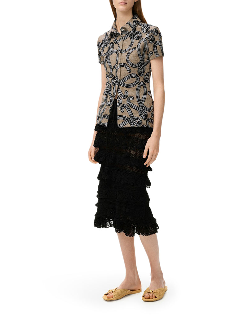 TERRY CLOTH SHIRT WITH ALL-OVER ANAGRAM JACQUARD