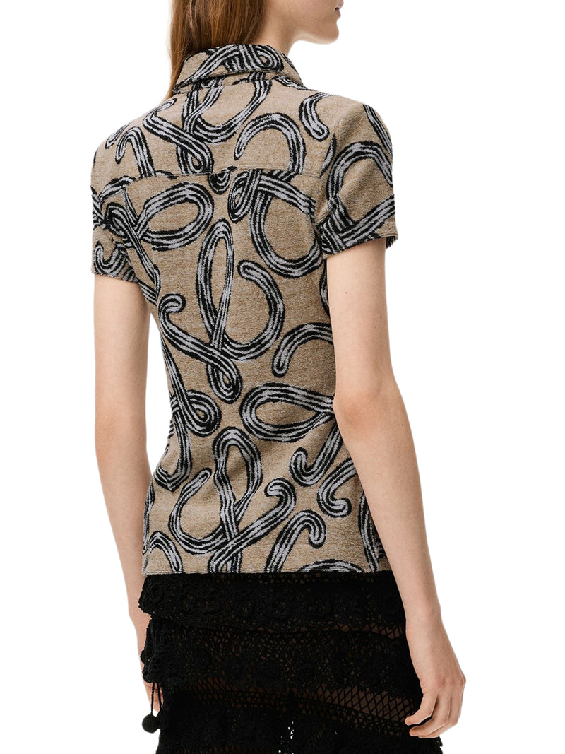 TERRY CLOTH SHIRT WITH ALL-OVER ANAGRAM JACQUARD