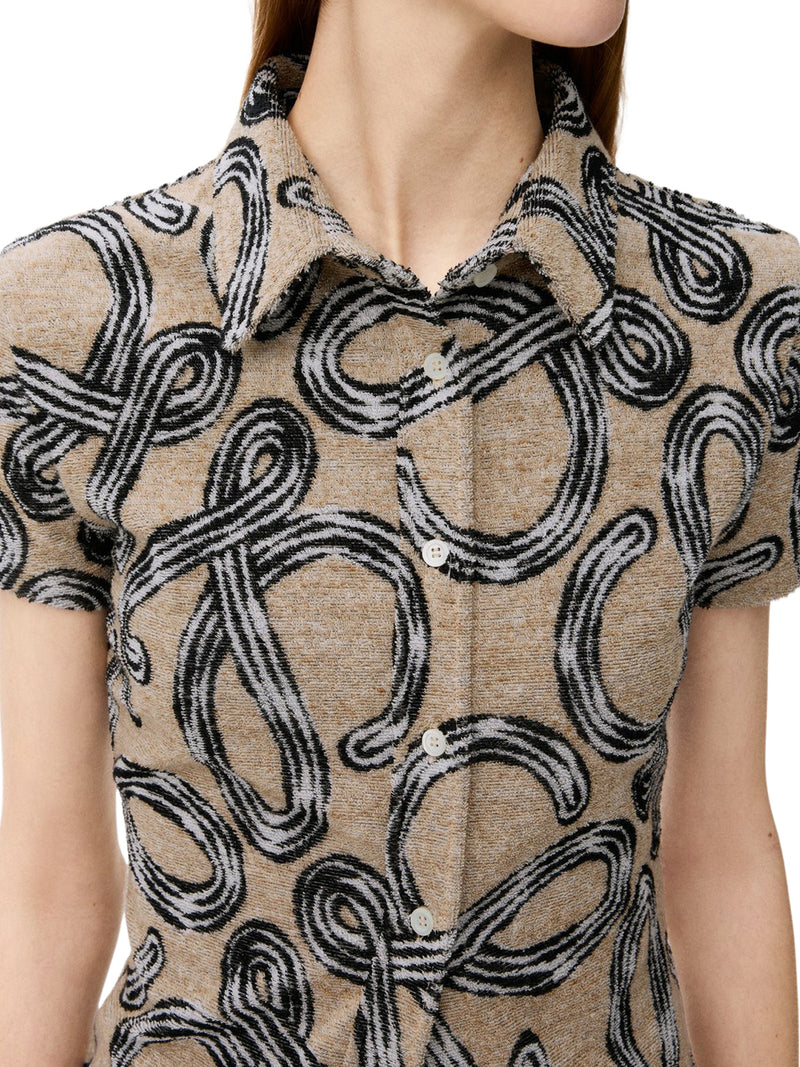 TERRY CLOTH SHIRT WITH ALL-OVER ANAGRAM JACQUARD