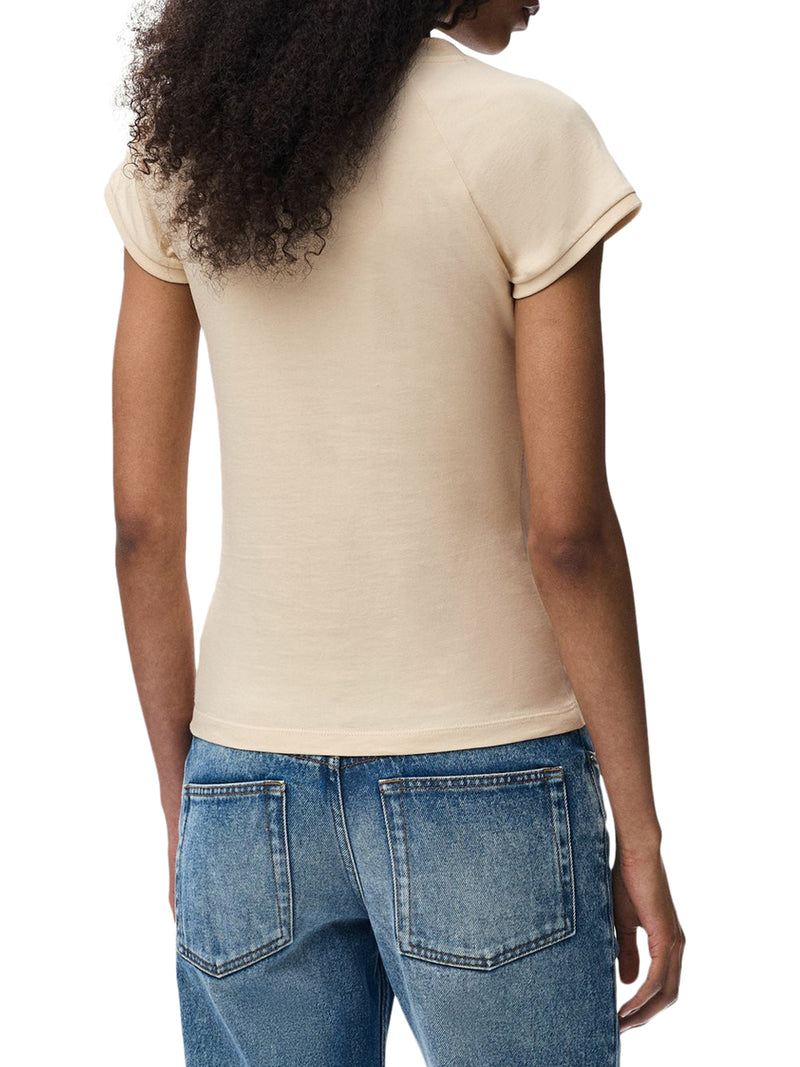 LIGHTWEIGHT COTTON JERSEY T-SHIRT WITH MOSAIC-EFFECT ANAGRAM EMBROIDERY