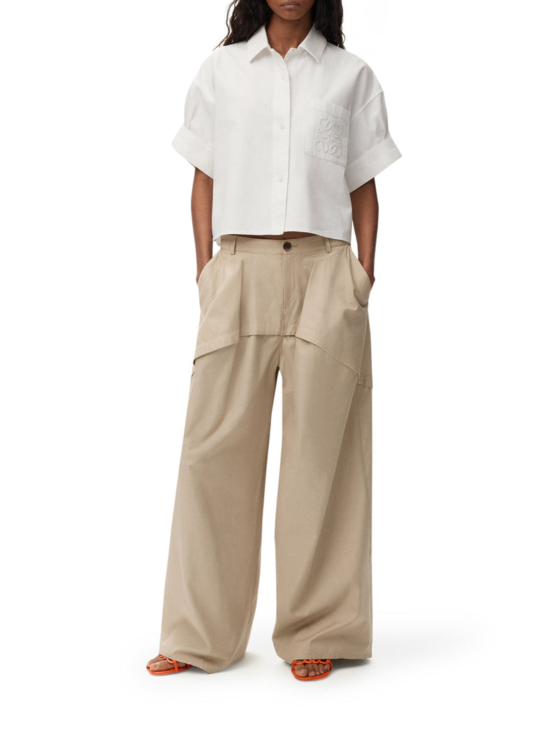 LIGHTWEIGHT COTTON TROUSERS WITH ASYMMETRIC PANEL CONSTRUCTION