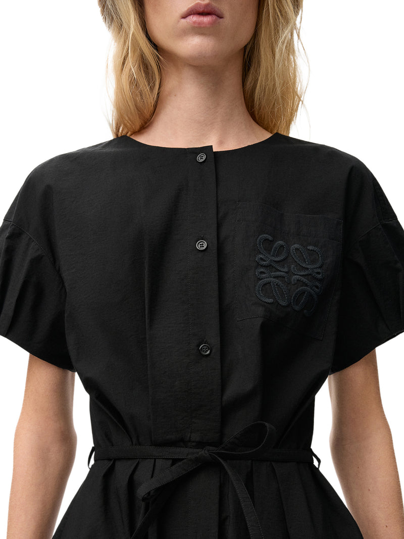 COTTON POPLIN CHEMISIER WITH ANAGRAM EMBROIDERY
