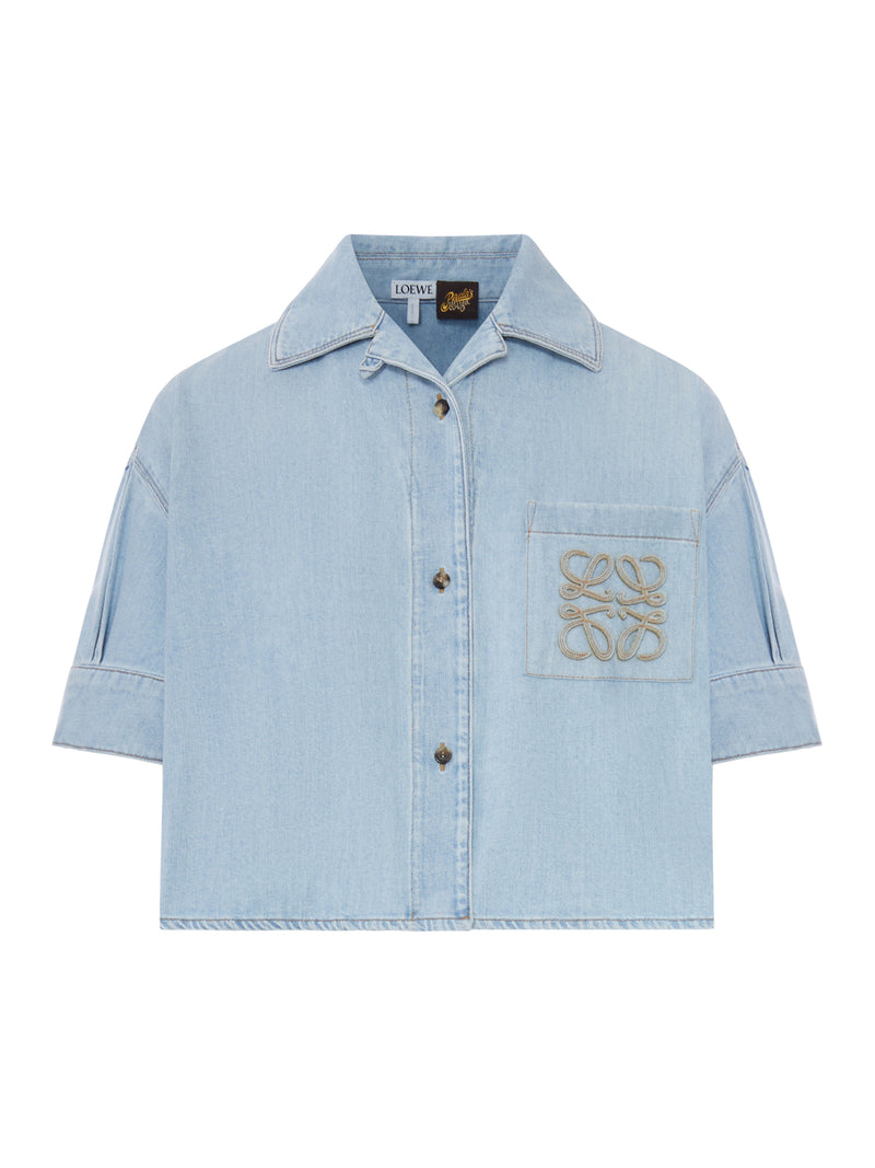 BOXY SHORT-SLEEVED DENIM SHIRT