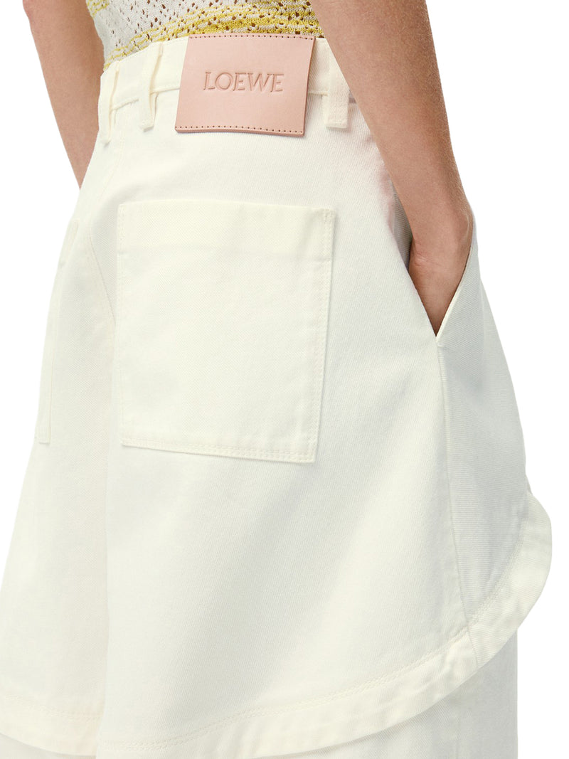 DENIM TROUSERS WITH ASYMMETRIC PANEL CONSTRUCTION