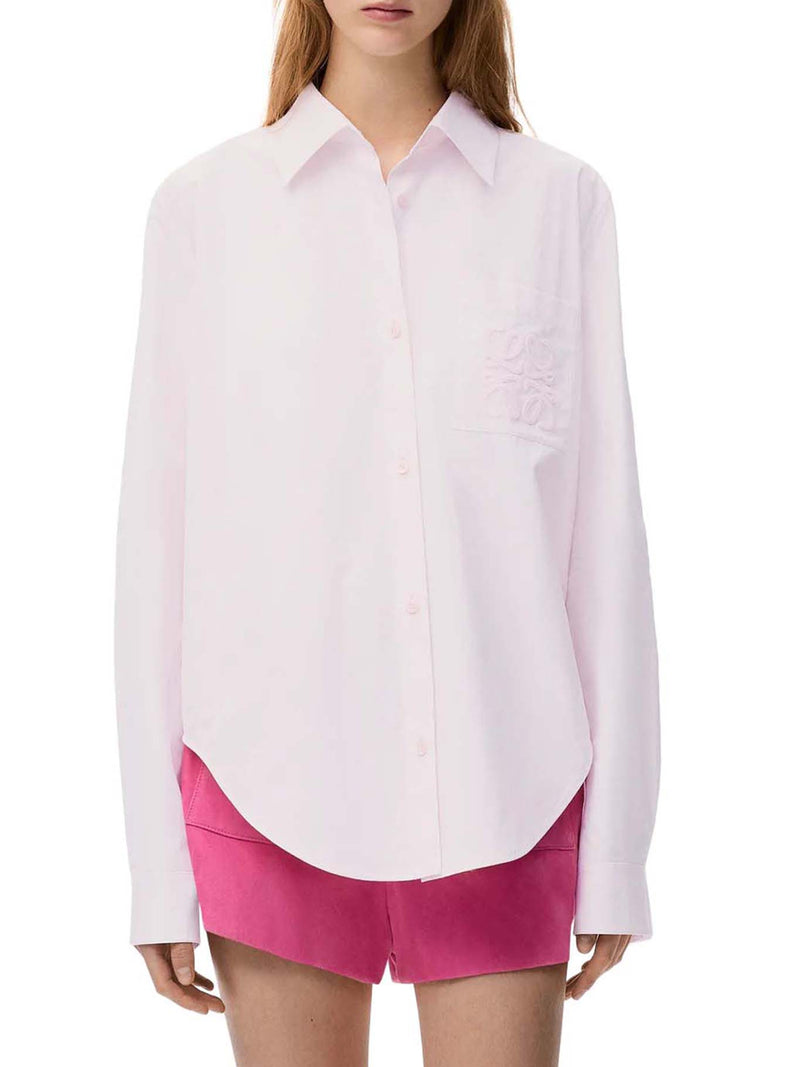 COTTON POPLIN SHIRT WITH ANAGRAM EMBROIDERY
