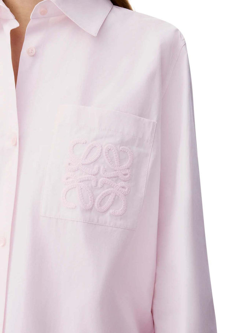 COTTON POPLIN SHIRT WITH ANAGRAM EMBROIDERY