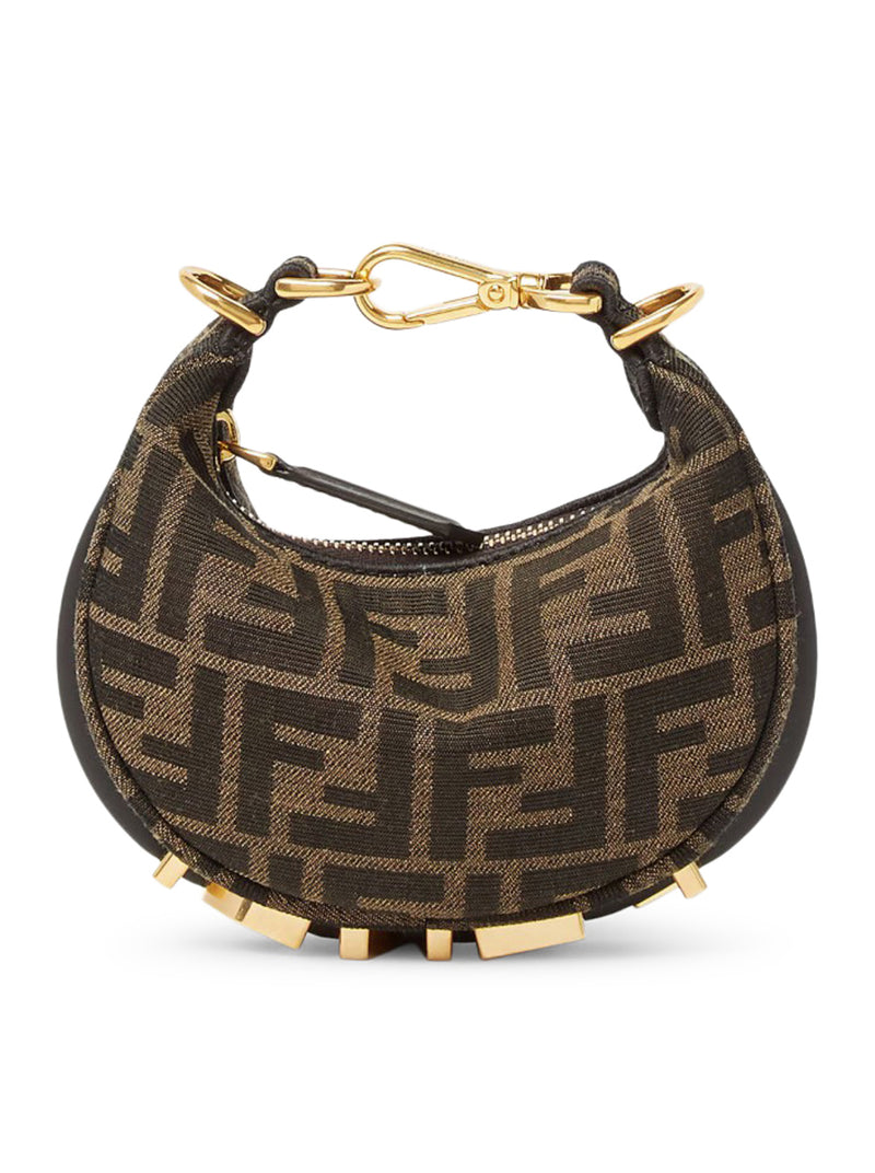 NANO FENDIGRAPHY CHARM IN BROWN FABRIC