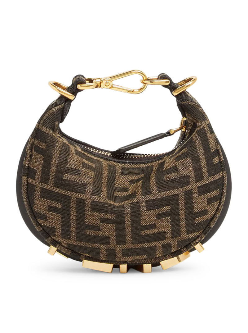 NANO FENDIGRAPHY CHARM IN BROWN FABRIC