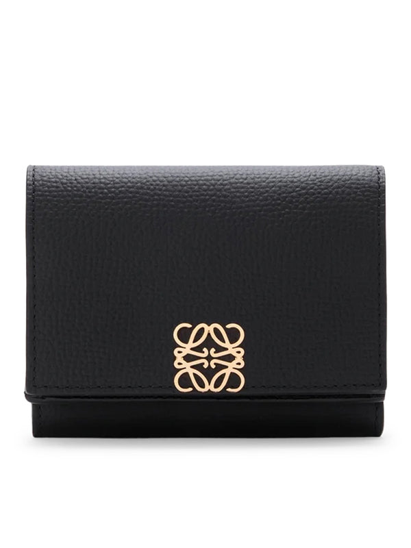 ANAGRAM TRIFOLD WALLET IN HAMMERED CALFSKIN LEATHER