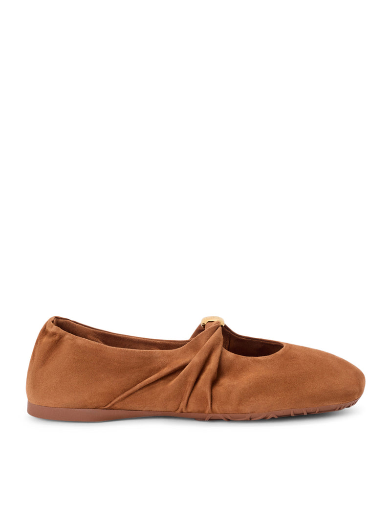 PEBBLE SOFT BALLET FLATS IN SUEDE GOATSKIN