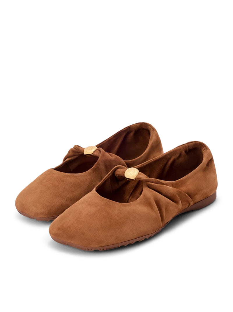 PEBBLE SOFT BALLET FLATS IN SUEDE GOATSKIN