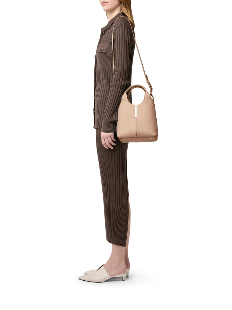 MINI LEATHER TOTE SHOPPING BAG