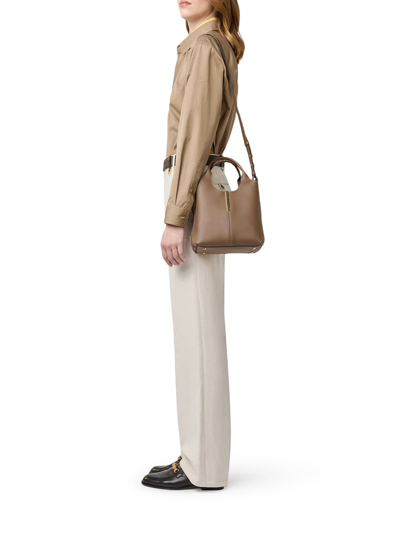 MINI LEATHER TOTE SHOPPING BAG
