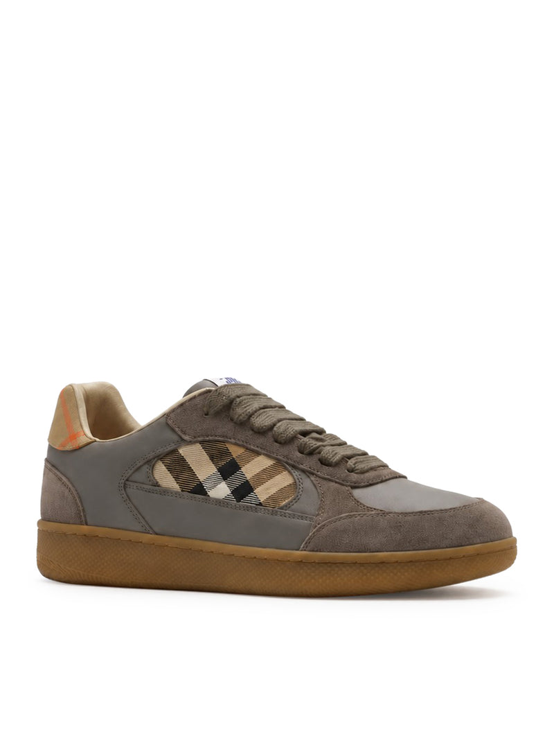 TERRACE SNEAKER IN LEATHER, SUEDE AND CHECK