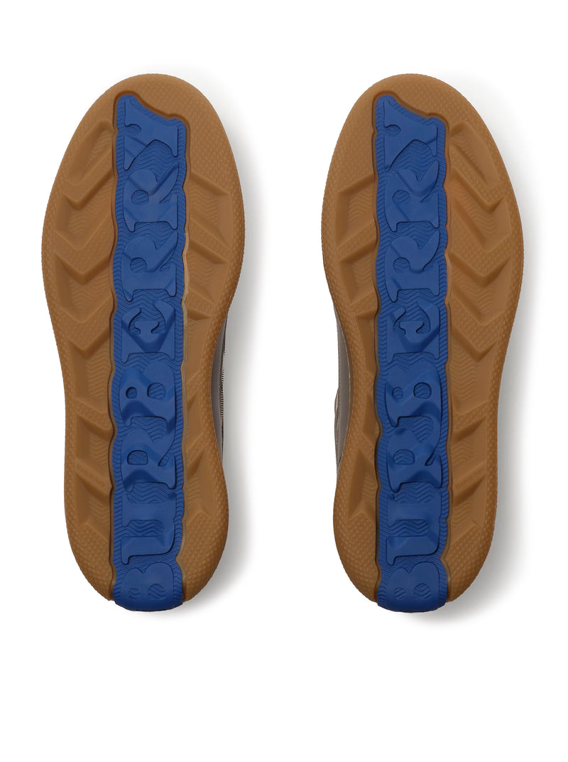 TERRACE SNEAKER IN LEATHER, SUEDE AND CHECK