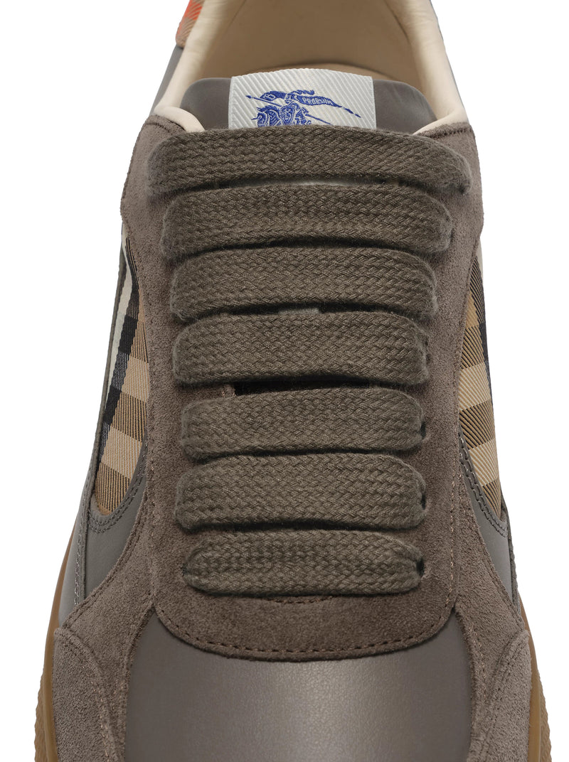 TERRACE SNEAKER IN LEATHER, SUEDE AND CHECK