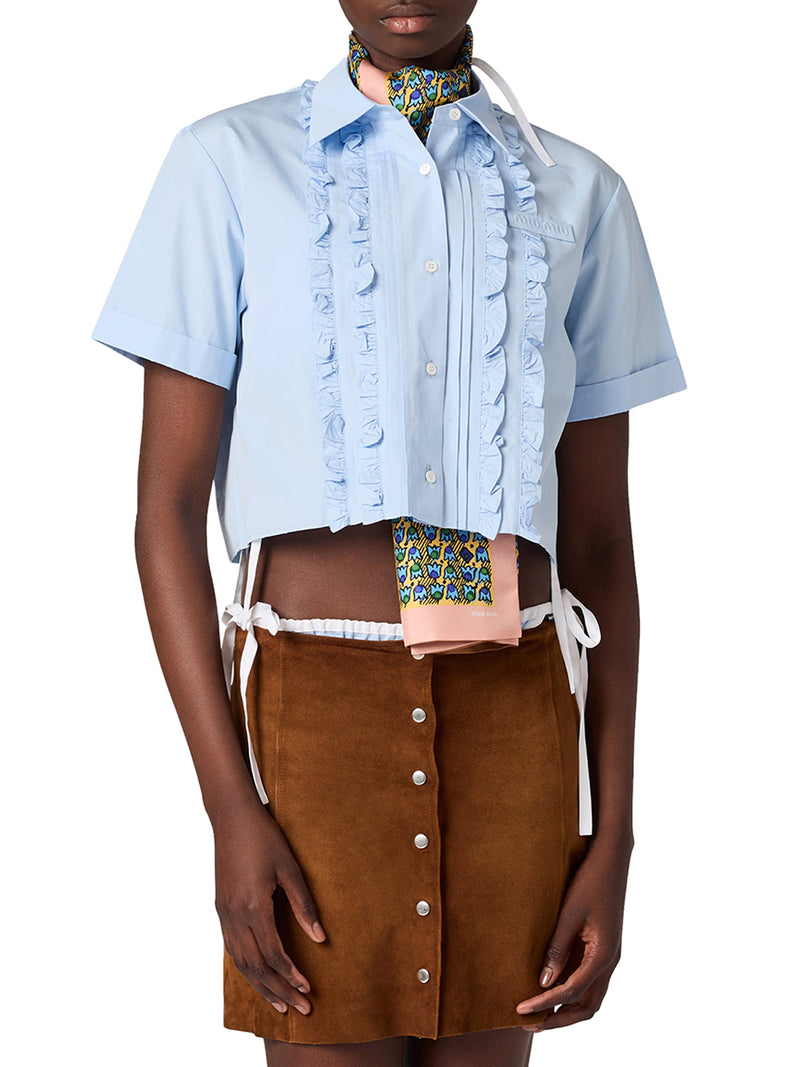POPLIN SHIRT WITH RUFFLED DETAILS