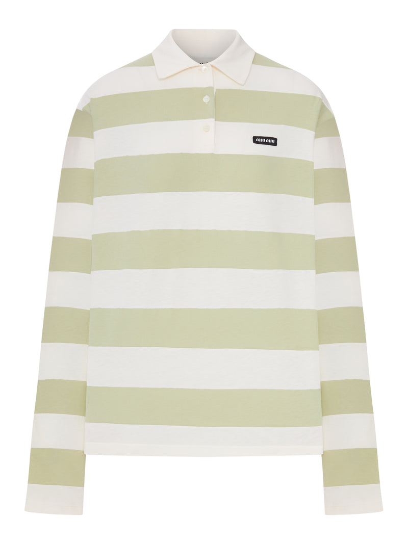 STRIPED JERSEY POLO