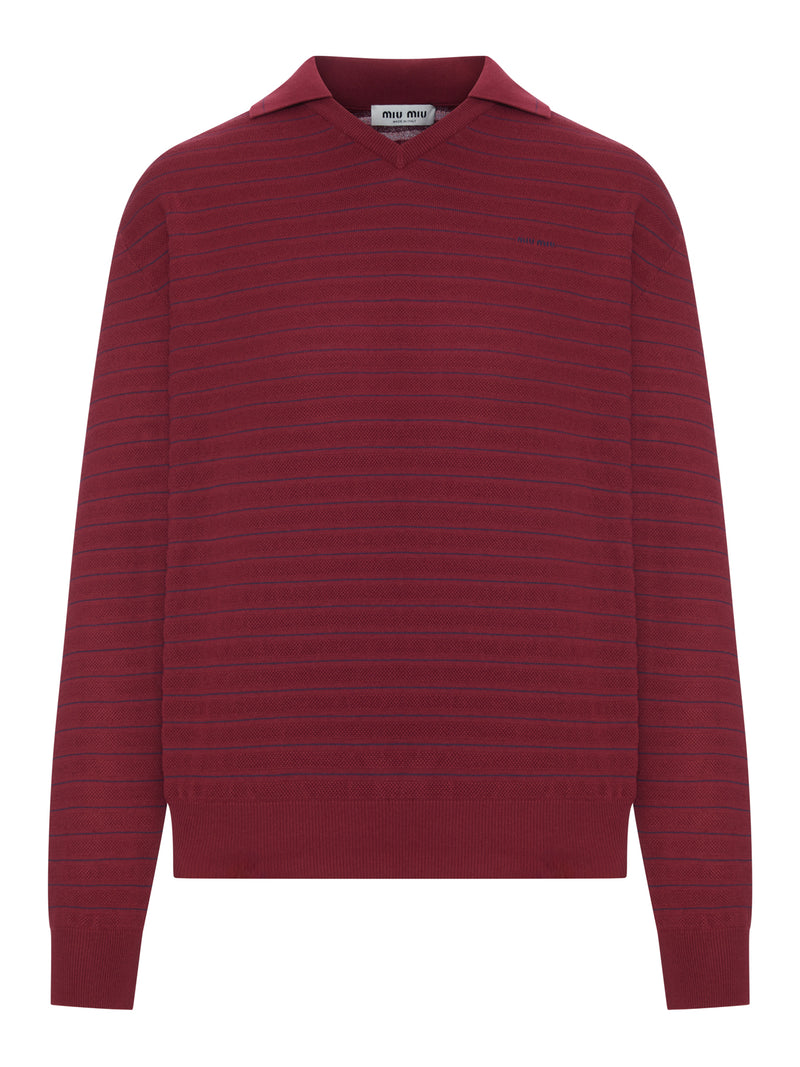 V-NECK COTTON SWEATER