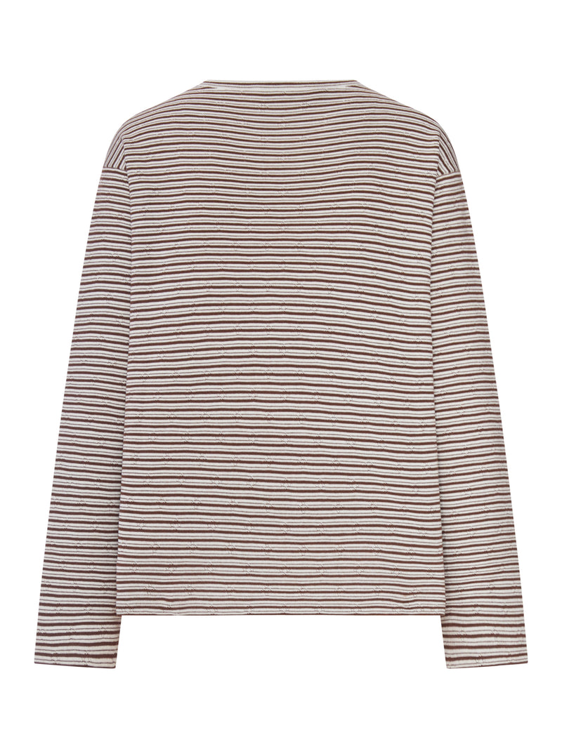 STRIPED COTTON AND CASHMERE BLEND T-SHIRT
