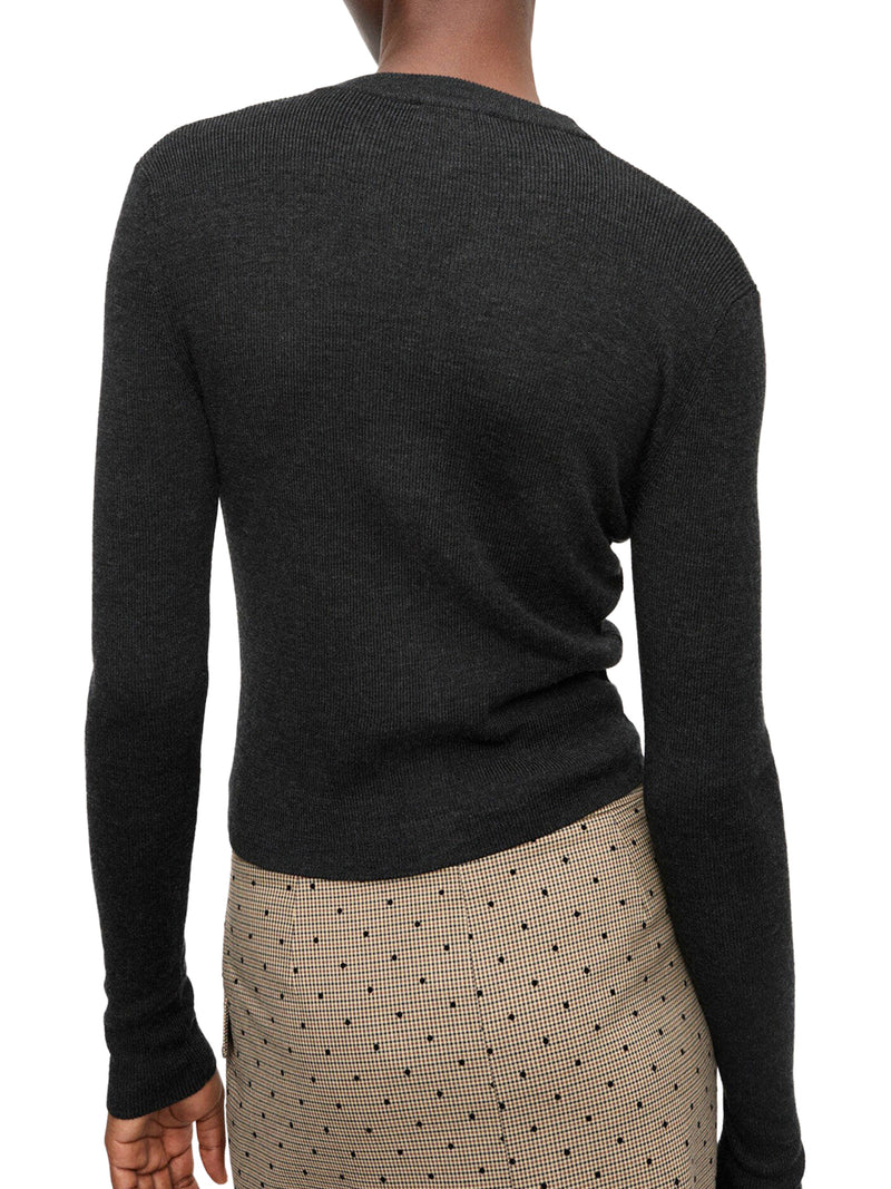 WOOL CARDIGAN WITH EMBROIDERED LOGO