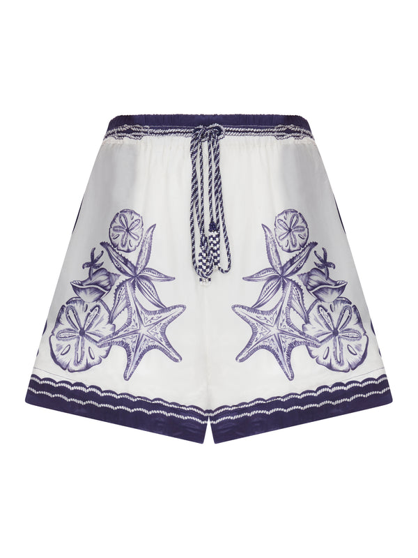 COTTON SHORTS WITH BLUE NAVY PRINT
