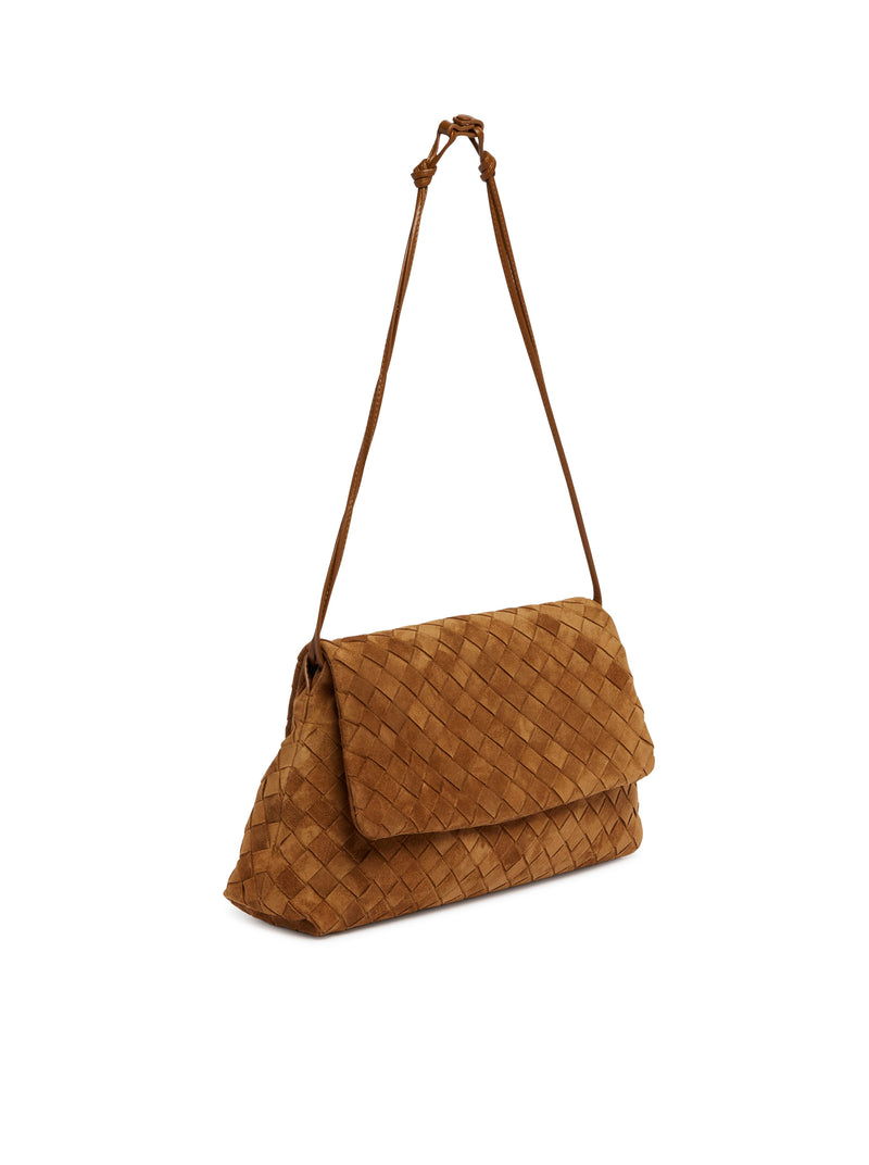 BROWN SUEDE DAY CLUTCH