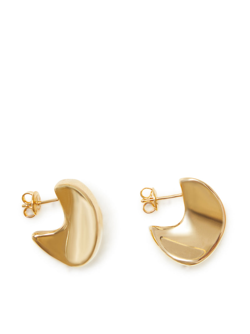 SCULPTURAL AND CURVED EARRINGS WITH GOLD FINISH