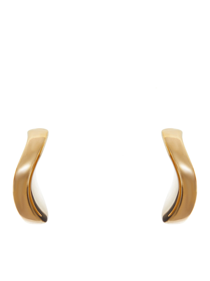 SCULPTURAL AND CURVED EARRINGS WITH GOLD FINISH