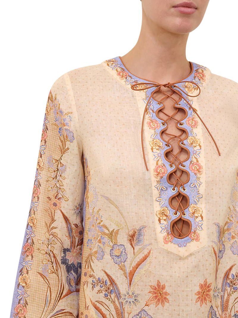 INDRA LINEN MINI TUNIC DRESS