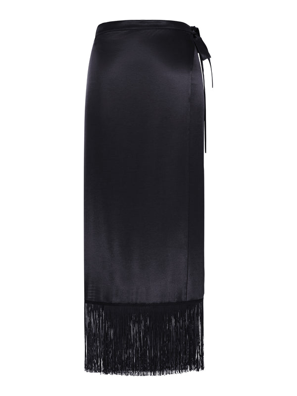 SILK PAREO SKIRT WITH WRAP CLOSURE