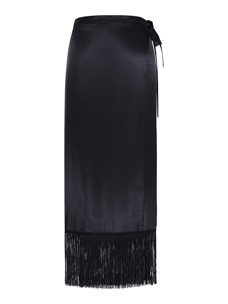 SILK PAREO SKIRT WITH WRAP CLOSURE