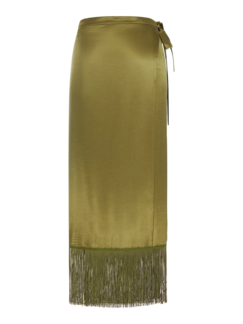 SILK PAREO SKIRT WITH WRAP CLOSURE