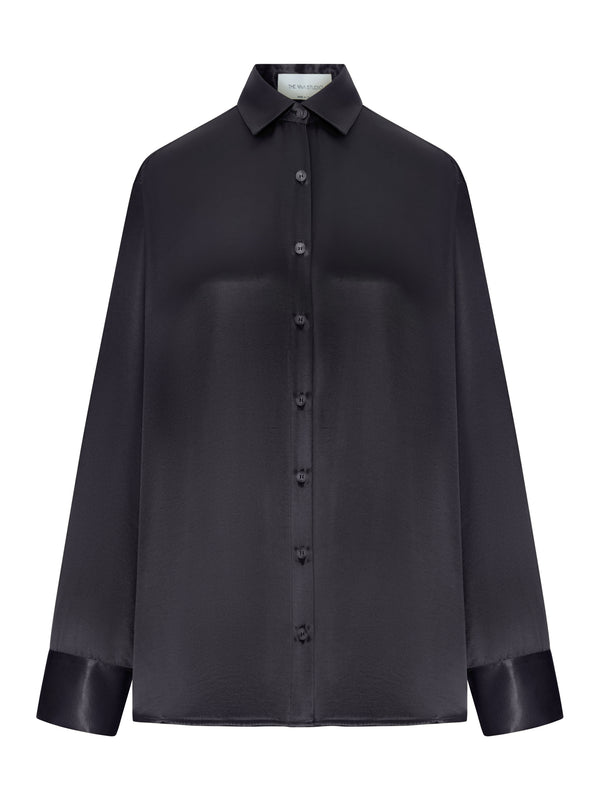 OVERSIZED SILK SHIRT WITH VERTICAL BACK OPENING