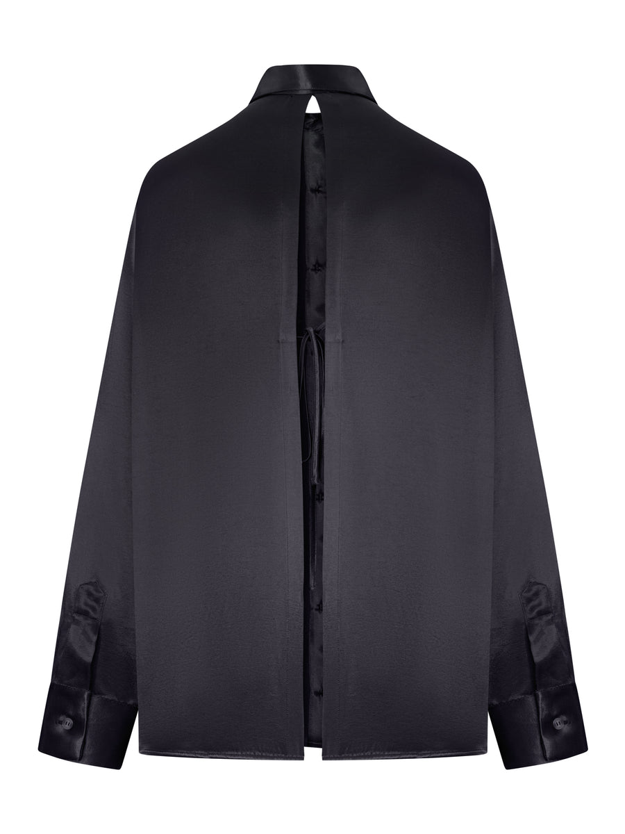 OVERSIZED SILK SHIRT WITH VERTICAL BACK OPENING