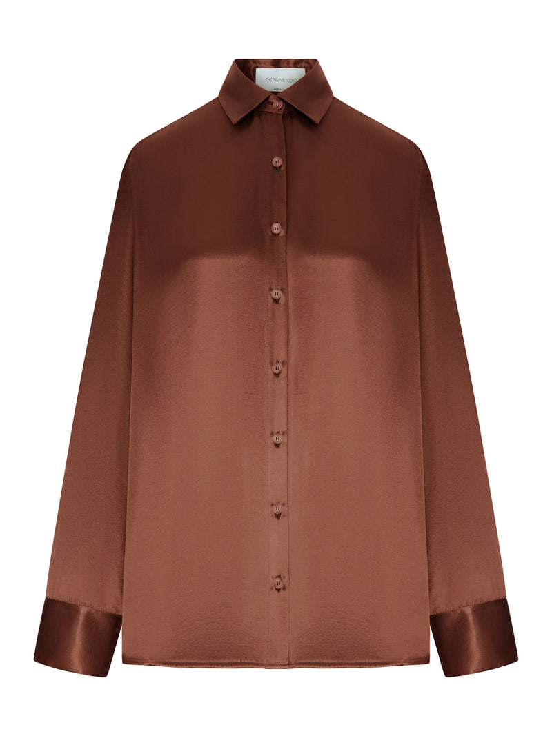 OVERSIZED SILK SHIRT WITH VERTICAL BACK OPENING