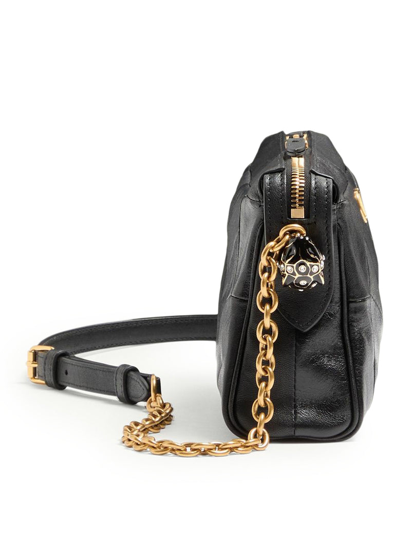 VALENTINO GARAVANI PANTHEA SMALL CHEVRON NAPPA SHOULDER BAG