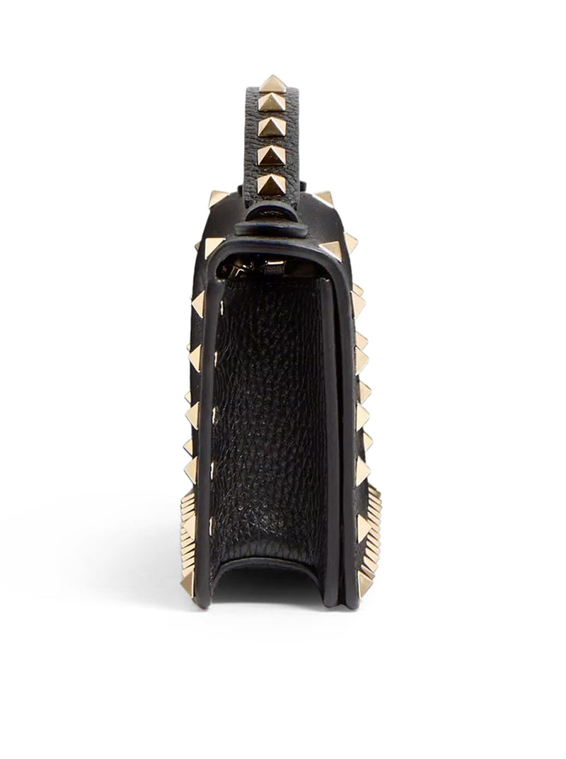 ROCKSTUD CHAIN WALLET IN GARNET CALFSKIN