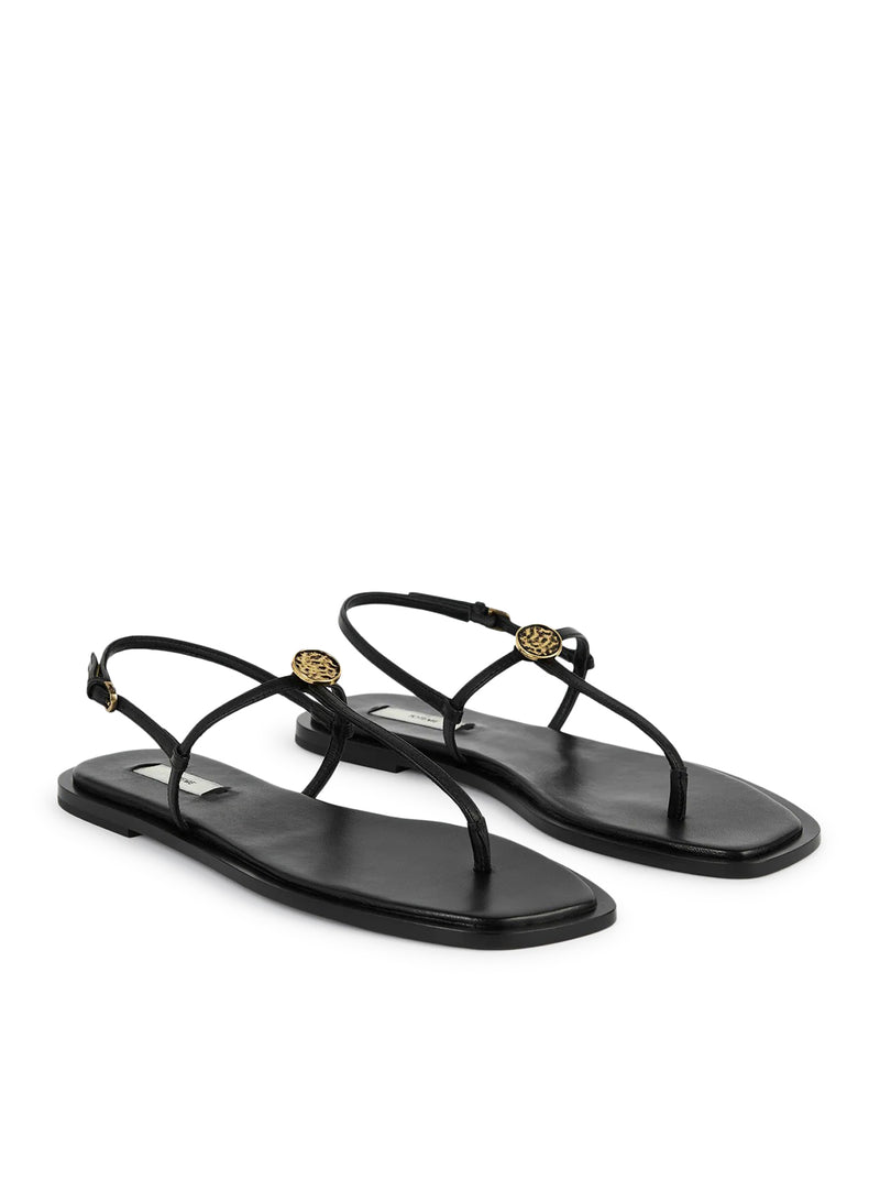 T-STRAP LEATHER SANDALS