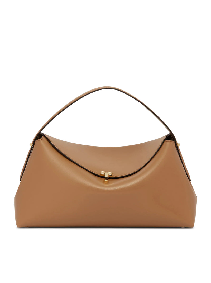 T-LOCK LEATHER HANDBAG