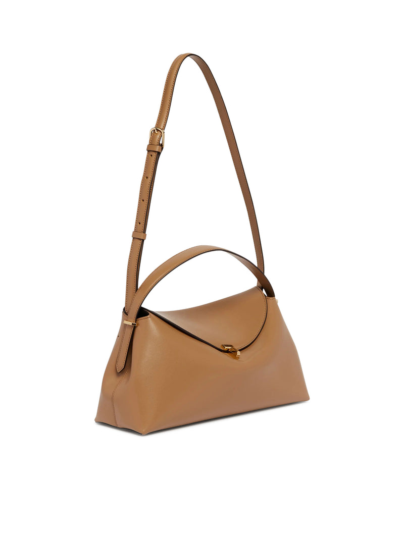 T-LOCK LEATHER HANDBAG