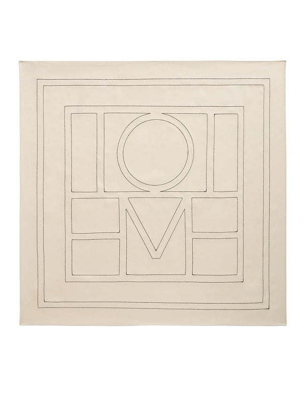 SILK SCARF WITH MONOGRAM EMBROIDERY