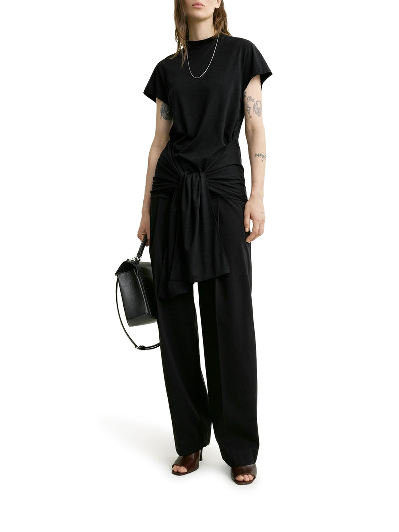 COTTON T-SHIRT WITH WAIST BELT