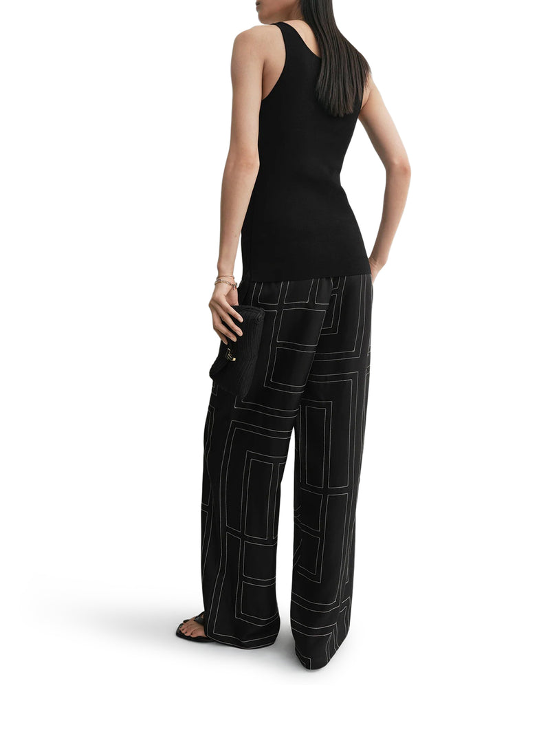 MONOGRAM SILK TROUSERS
